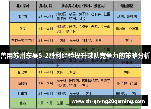 善用苏州东吴5-2胜利经验提升球队竞争力的策略分析 善用苏州东吴5-2胜利经验提升球队竞争力的策略分析